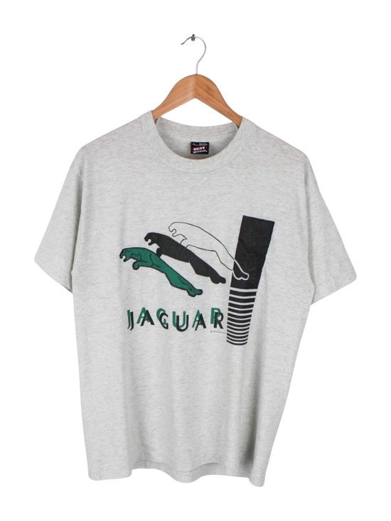 Vintage Jaguar Cars Graphic T-Shirt Gray 90s Made USA Single Stitch Large